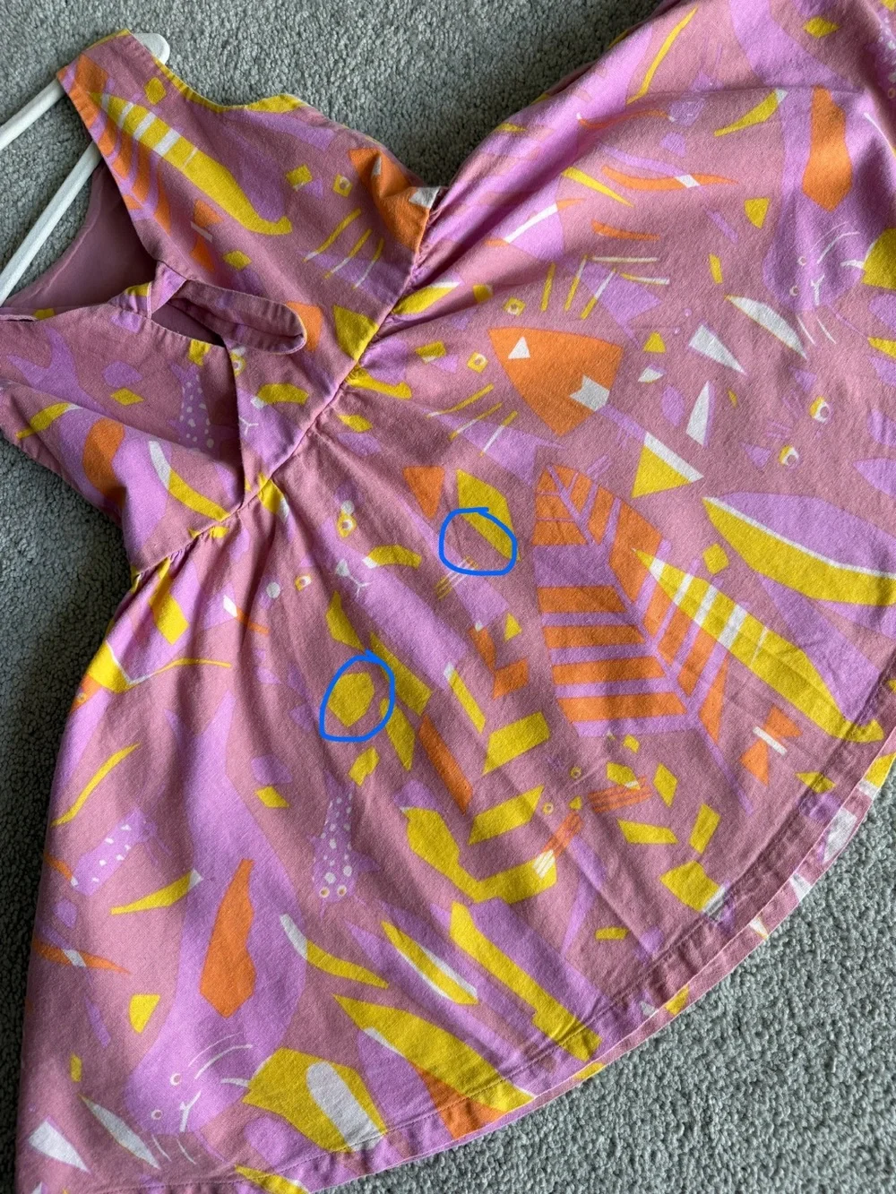 Tea Collection Girls Linen Blend Pink Abstract Print Tank Dress Size 5